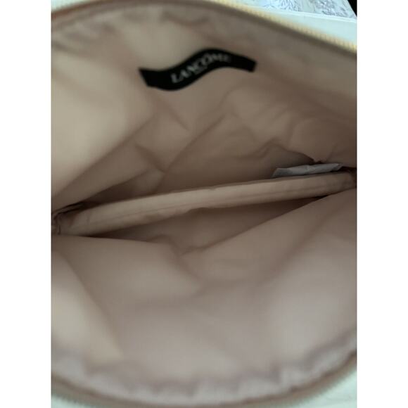 3 x LANCOME Signature Cosmetic Bag Fabric Rose GOLD Metallic Shine New - Picture 9 of 11